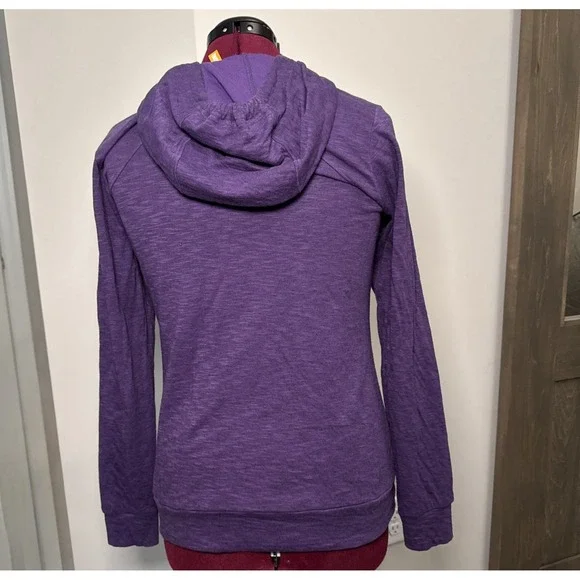 Lucy Hooded Half Zip Sweatshirt Y2K M Purple Reign Gym Yoga Kangaroo Pockets - Picture 3 of 10
